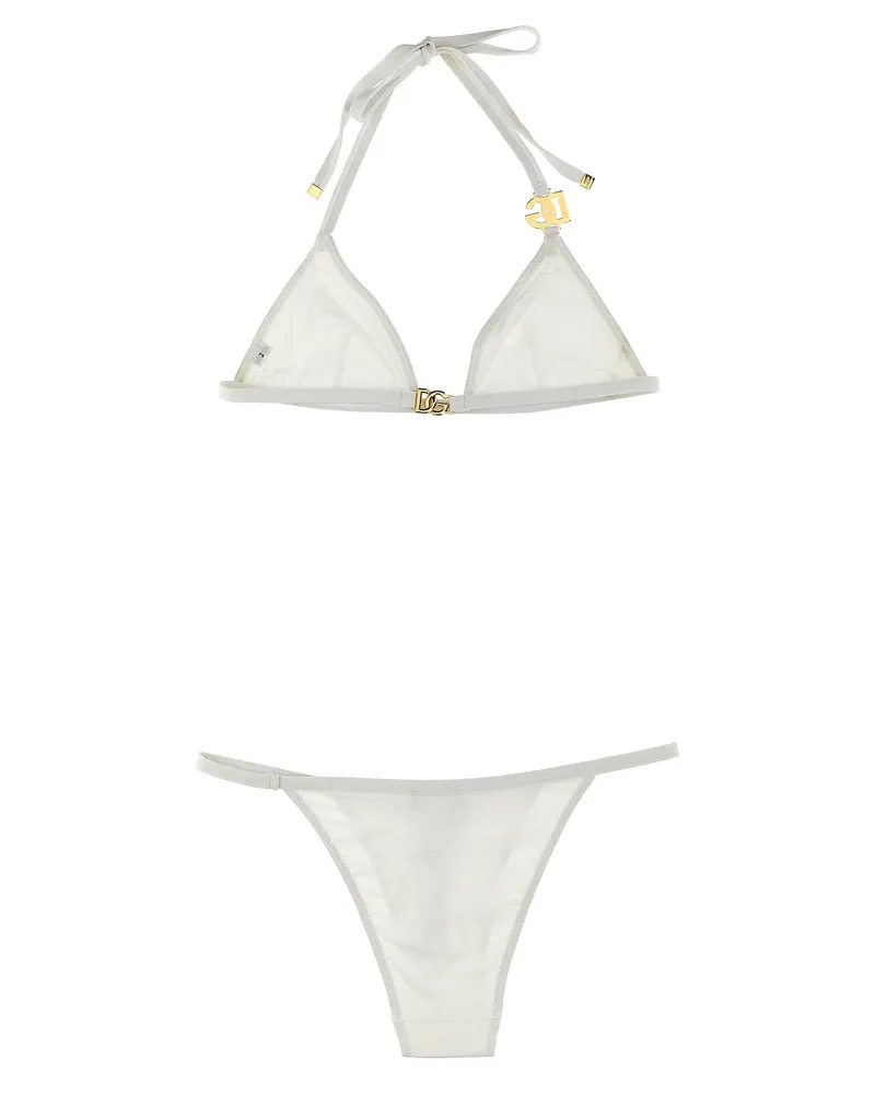 Dolce & Gabbana Logo Buckle Bikini — White White