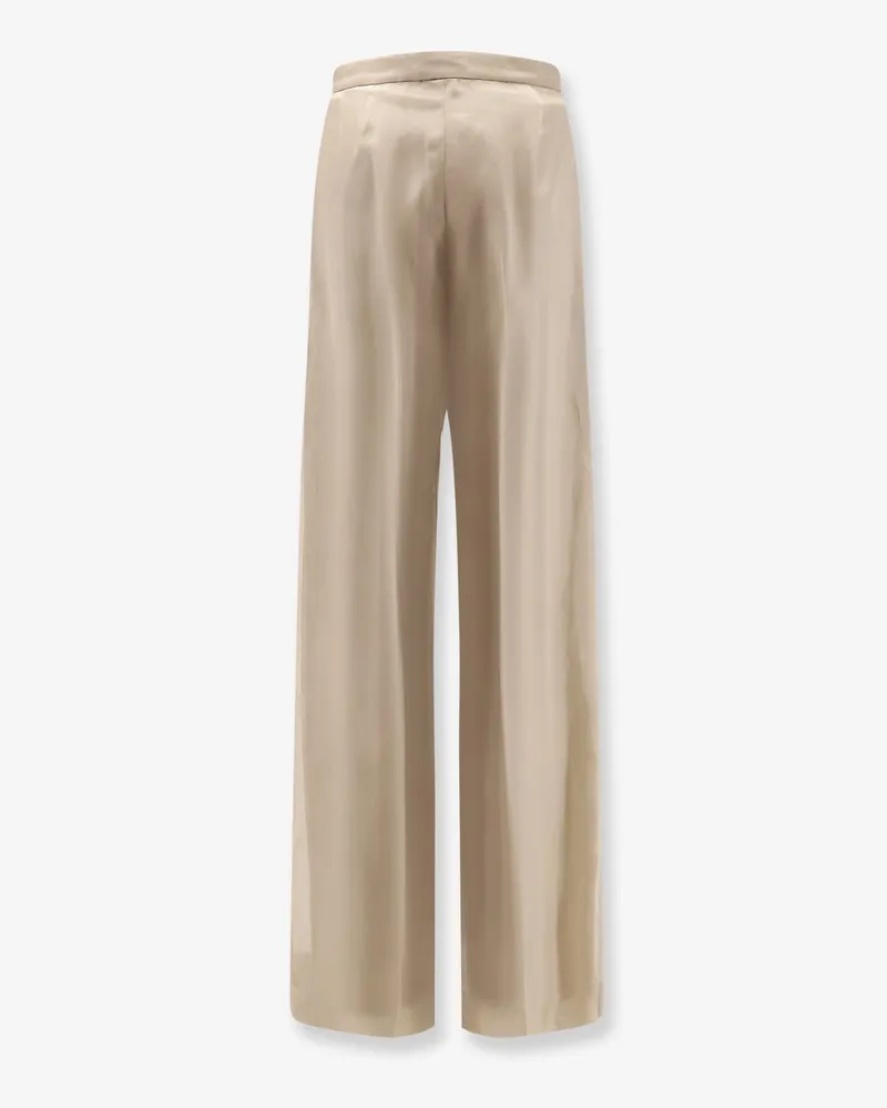 Max Mara Women's Silk Trousers Beige Beige