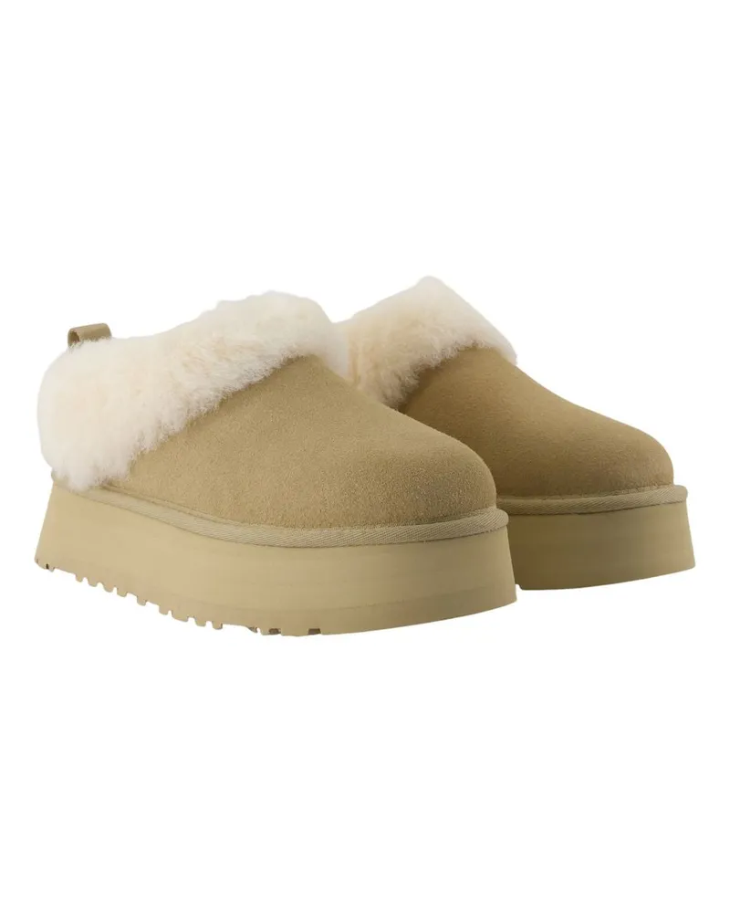 UGG Women's Tazzelle Boots -  Leather Beige Calfskin Shoes Beige