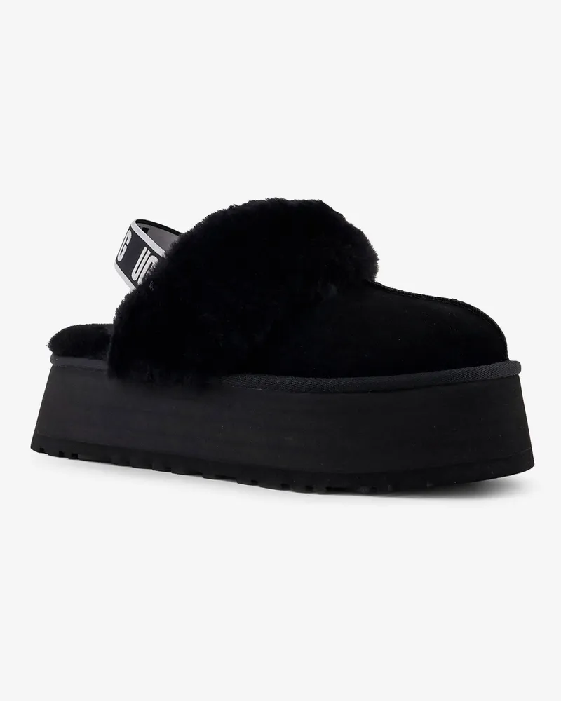 UGG Women's Slip-On Funkette Suede Black Sandal Black