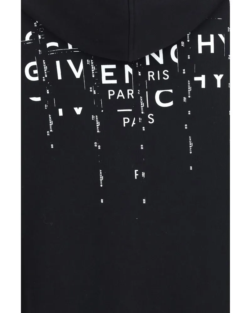 Givenchy Cotton Fleece Zip Hoodie — Black Black