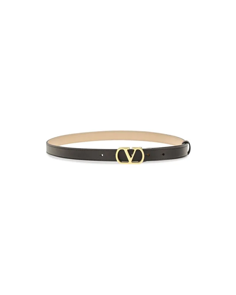 Valentino Garavani Women's Black Lamb Ovis Aries Regular Belt Black