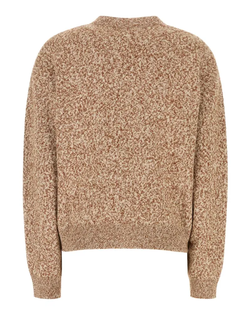 Versace Women's Two-Tone Wool Blend Cardigan Brownivory 1.outer Fabric:silk Maglieria Sweater Brown