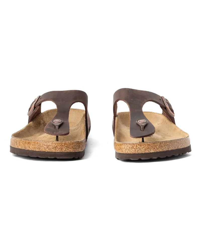 Birkenstock Oiled Leather Thong Sandals — Brown Brown