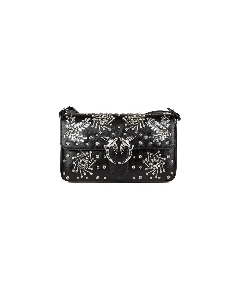 Pinko Women's Shoulder Bag Black Lamb Leather - Shoulder-Bags Black