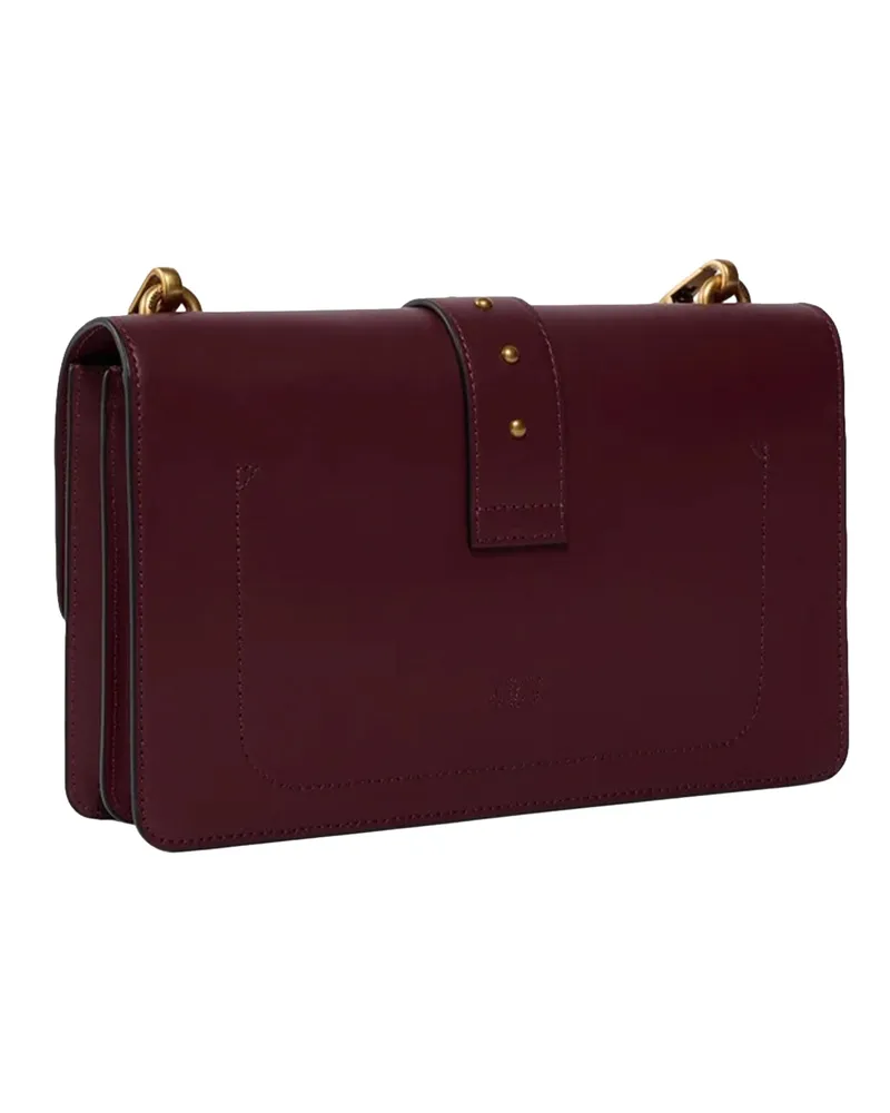 Pinko Love One Leather Shoulder Bag — Purple Purple