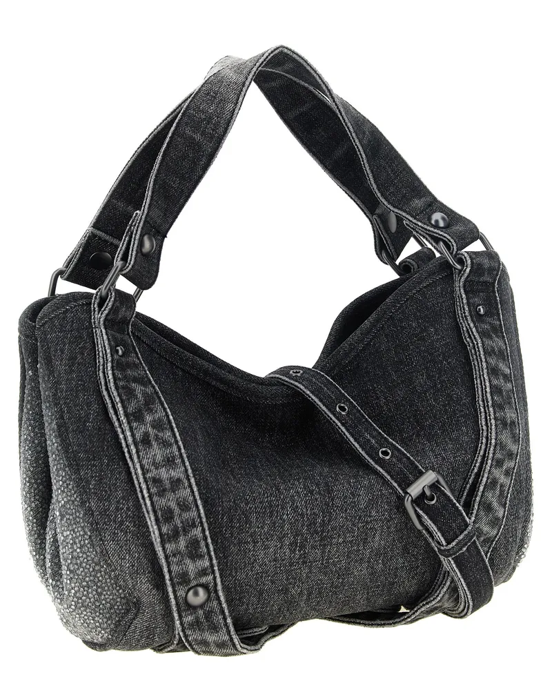 Diesel Denim Shoulder Bag — Black Black