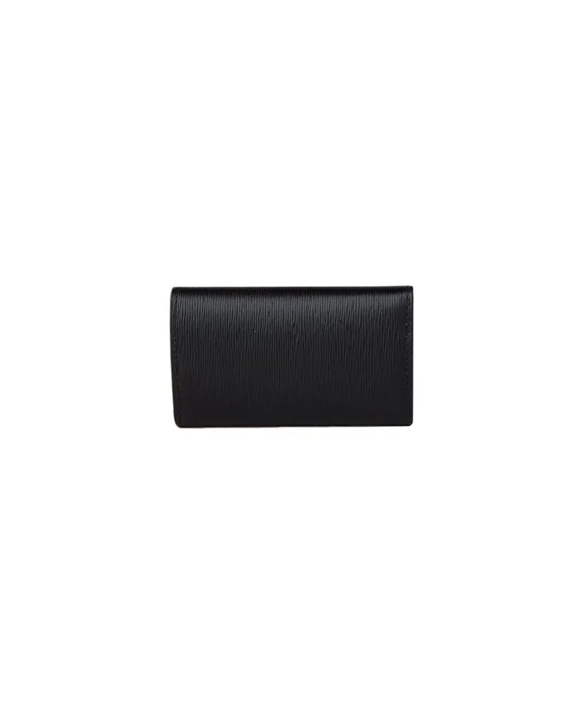 Prada Women's Key Case Black Calfskin Bags Wallet Black