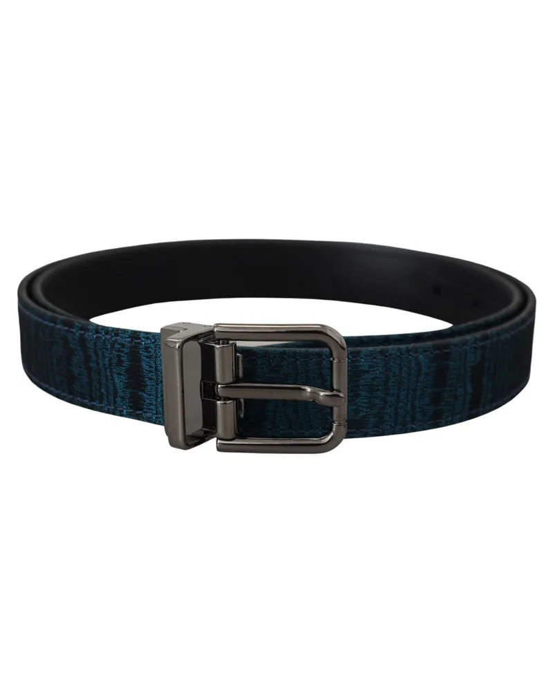 Dolce & Gabbana Jacquard Moire Belt — Blue Blue