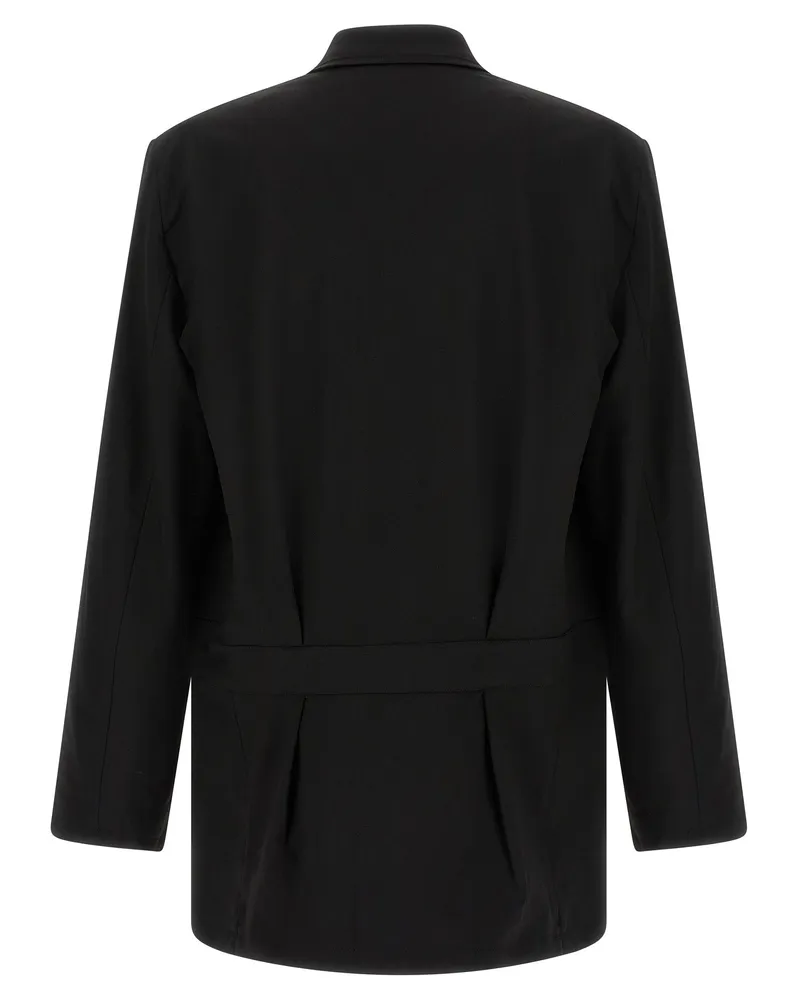 Y-3 Wool Blend Notch Lapel Blazer — Black Black