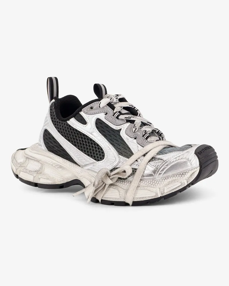 Balenciaga Women's 3xl Gradient Mesh Sneakers With Used Effect Grey Polyurethane-Polyester Trainers Polyurethane/polyester White