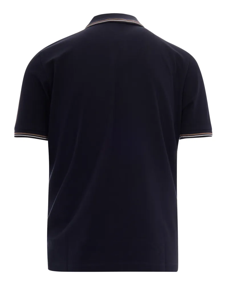 Emporio Armani Stretch Cotton Piqué Polo — Navy Navy