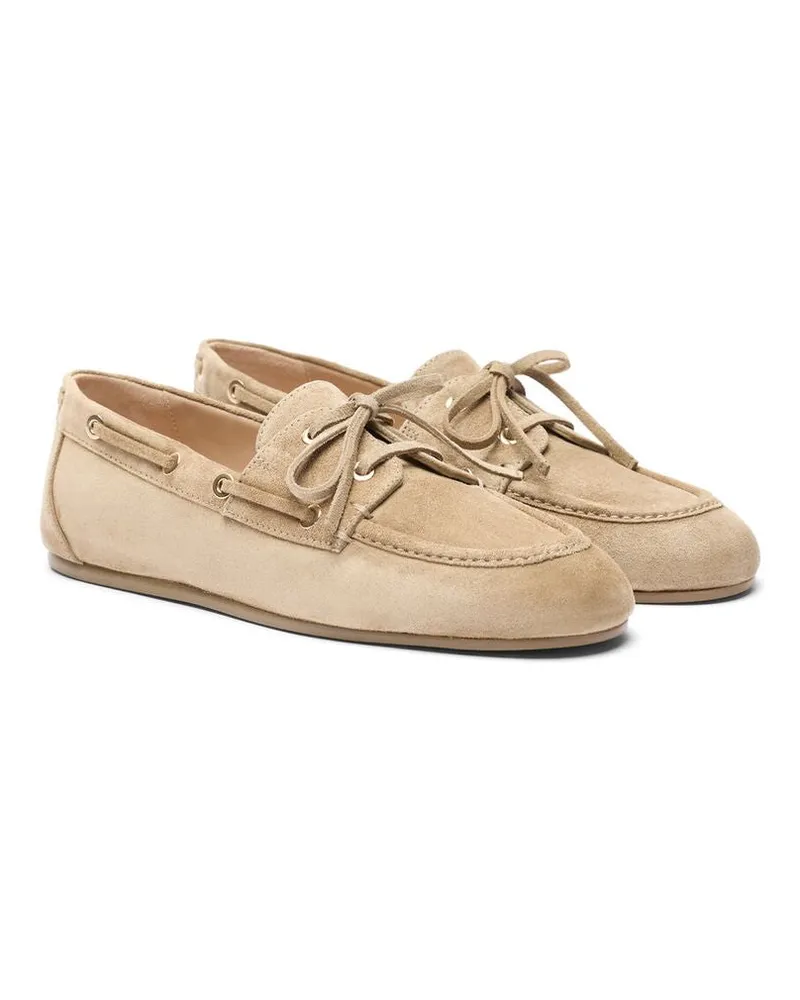 Stuart Weitzman Suede Boat Moccasin Moccasin — Olive 