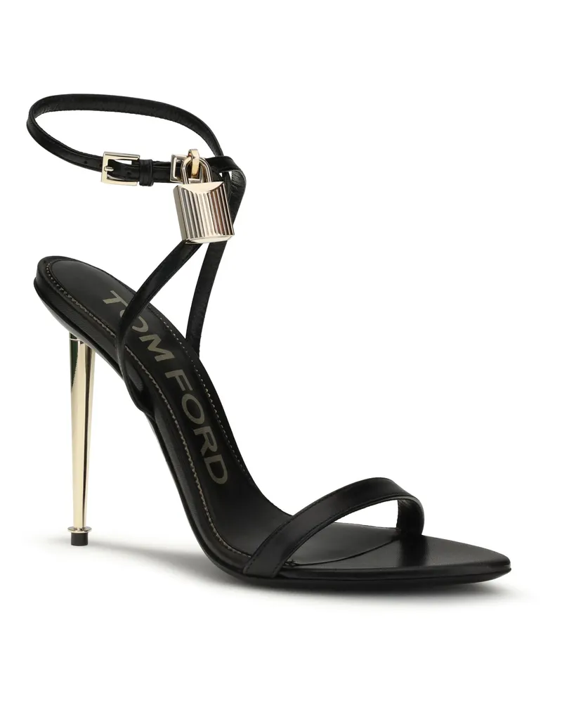 Tom Ford Women's Heeled Sandals Padlock Pointy Black Black