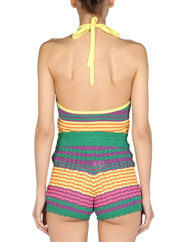 Gallo Striped Cotton-Acrylic Blouse — Multicolor Multicolor