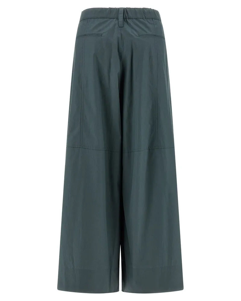Max Mara Women's Blue Cotton Flared Pants Blue