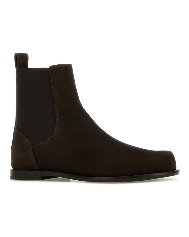 Fendi Men's Brown Suede Chelsea Ankle Boots Stivali Brown