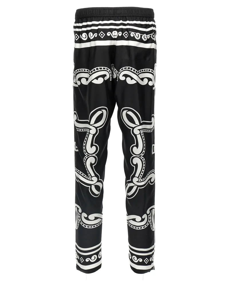 Dolce & Gabbana Men's Bicolor Silk Casual Pants Black
