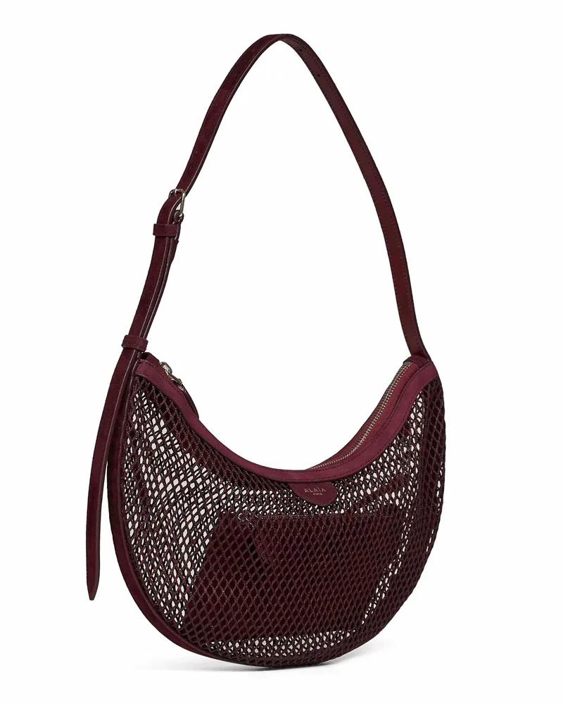 Alaïa Women's Shoulder Bag Demi Lune Burgundy Lambskin Burgundy