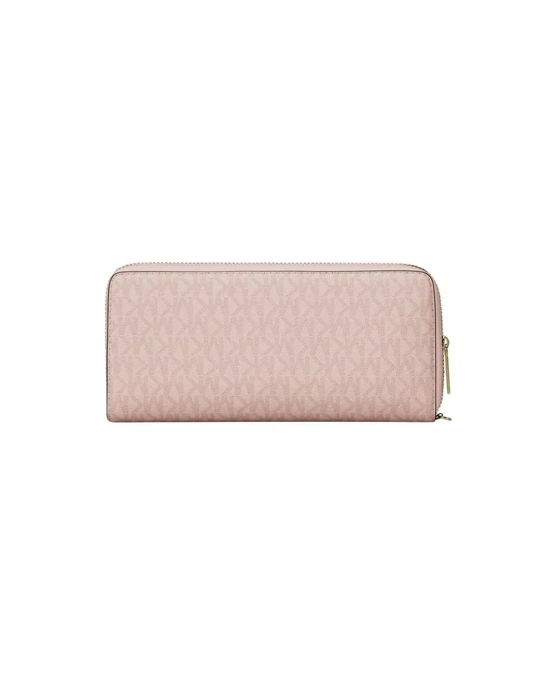 Michael Kors Coated Monogram Canvas Travel Wallet — Pink Pink