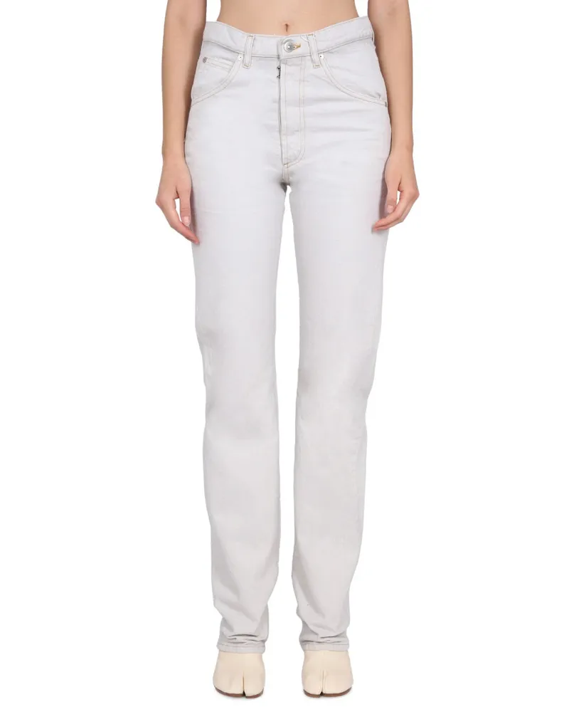 Maison Margiela Asymmetric Cotton Jeans — White White