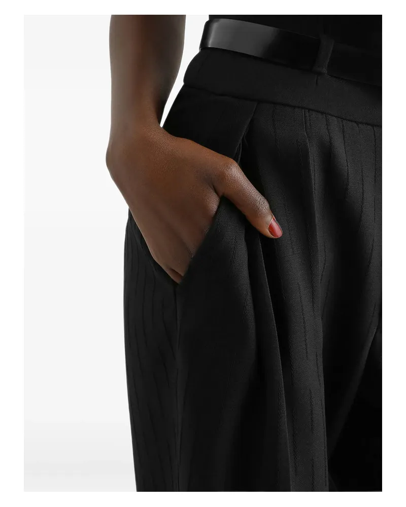 Dolce & Gabbana Pinstripe Virgin Wool Trousers — Black Black
