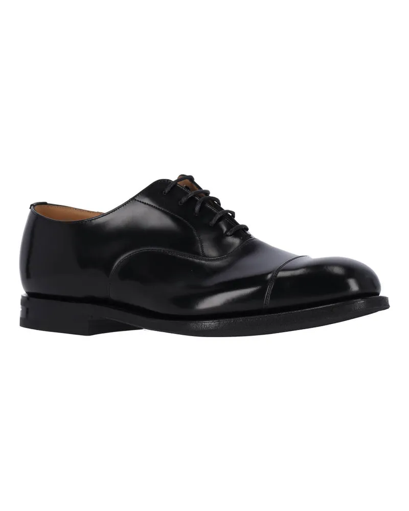 Church's Men's Flat Shoes Black Calf Leather Black
