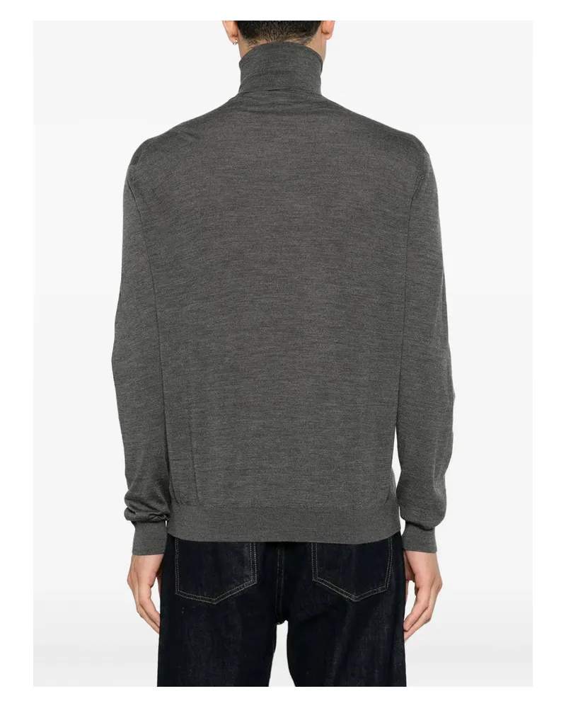 Malo Virgin Wool Roll Neck Sweater — Gray Gray