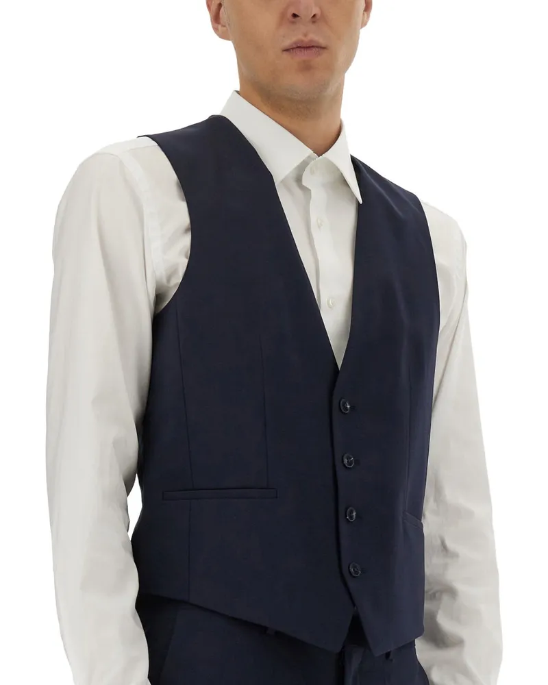 HUGO BOSS Wool Blend Vest — Blue Blue
