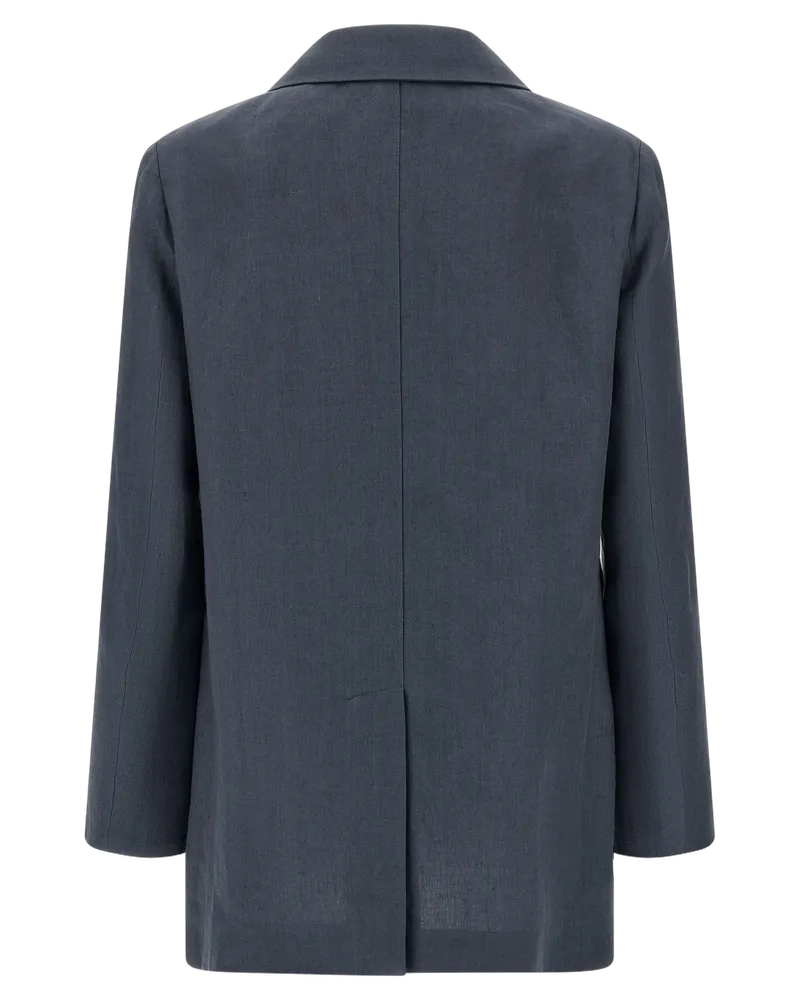 Blazé Milano Women's Blue Linen Blazer Clothing Blue
