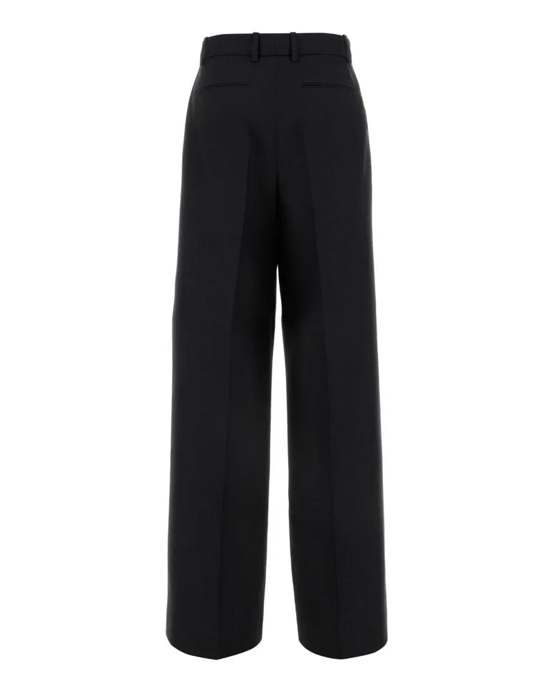 Gucci Women's Wool Wide-Leg Trousers Gray Gray