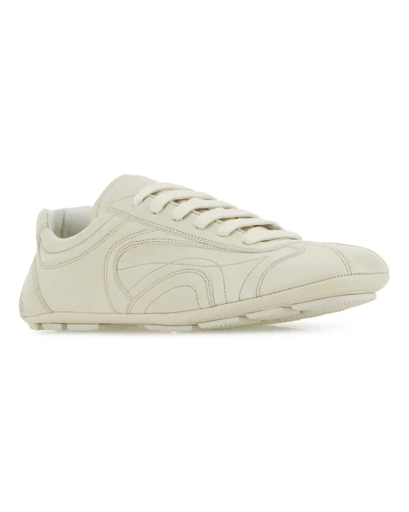 Prada Women's Ivory Nappa Leather Montecarlo Re-Edition 2005 Sneakers Talco Beige