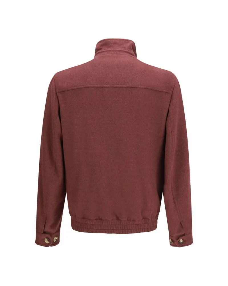 Brunello Cucinelli Merino Wool Jacket — Bordeaux Bordeaux