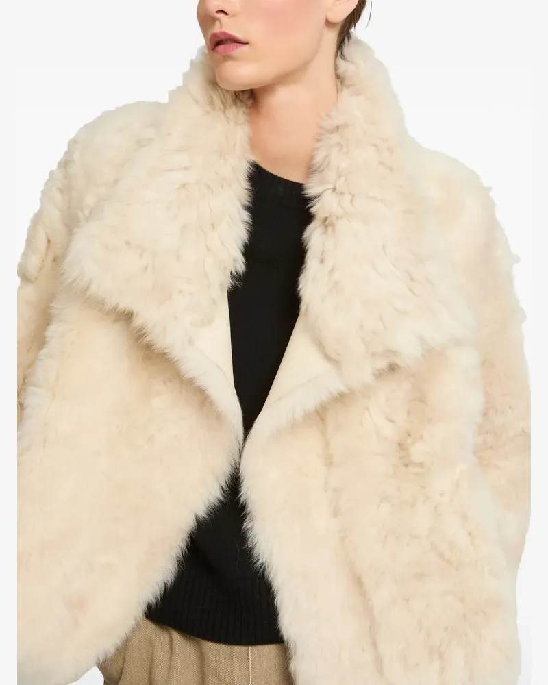 Yves Salomon Women's Cropped Leather Jacket Aw25 W White