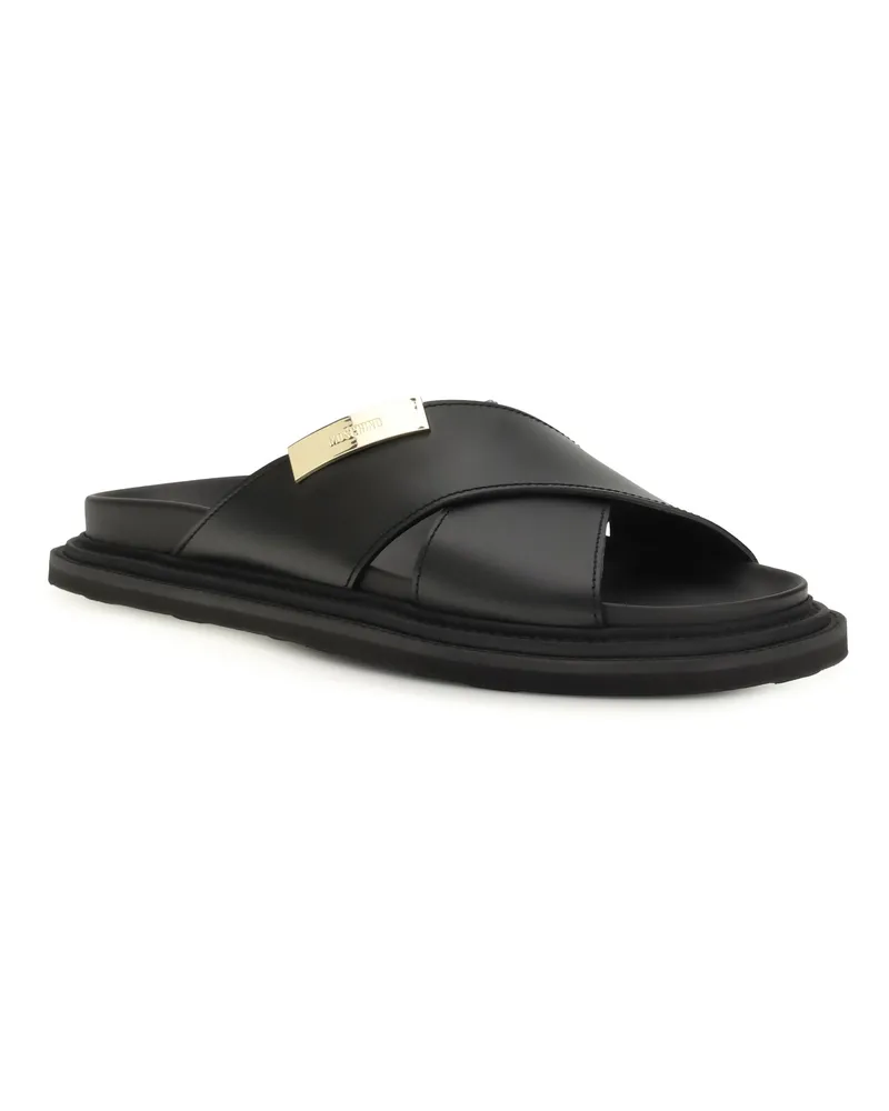 Moschino Men's Leather Sandals Nero Calf Bos Taurus Black