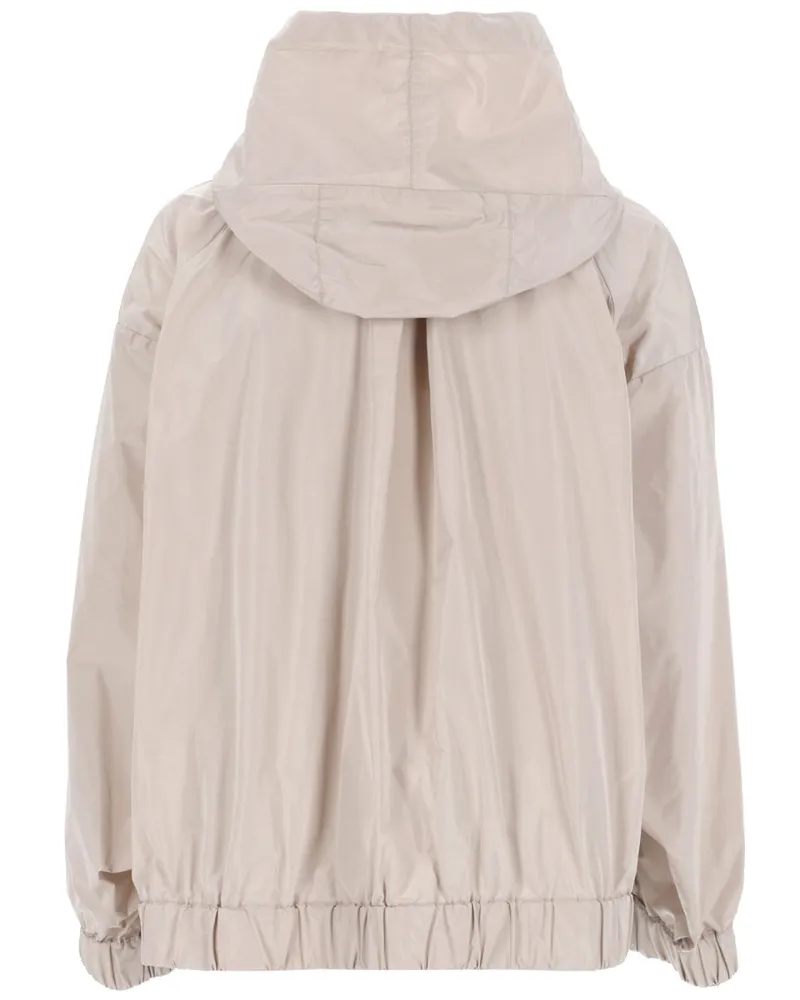 Max Mara Water-Repellent Taffeta Jacket — Beige Beige