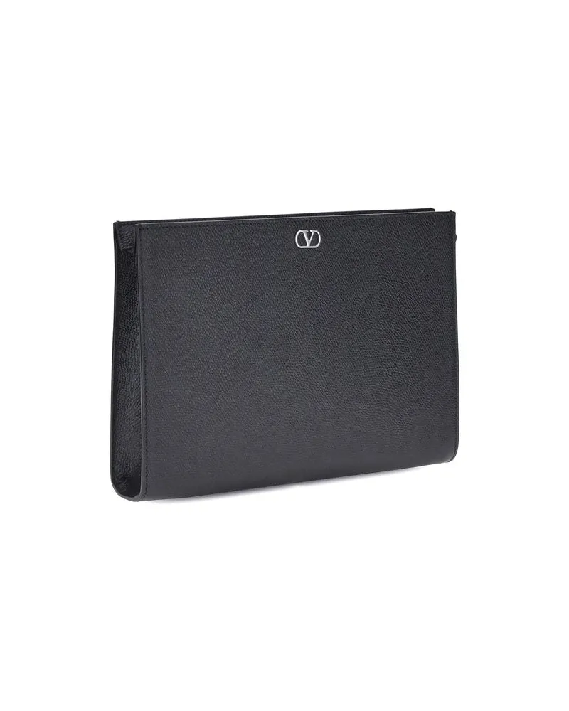 Valentino Garavani Men's Black Calf Leather Bos Taurus Wallet Black