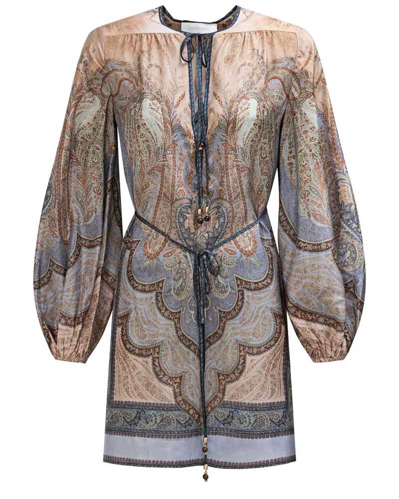 Zimmermann Multicolour Silk Tunic Dress — Multicolor 