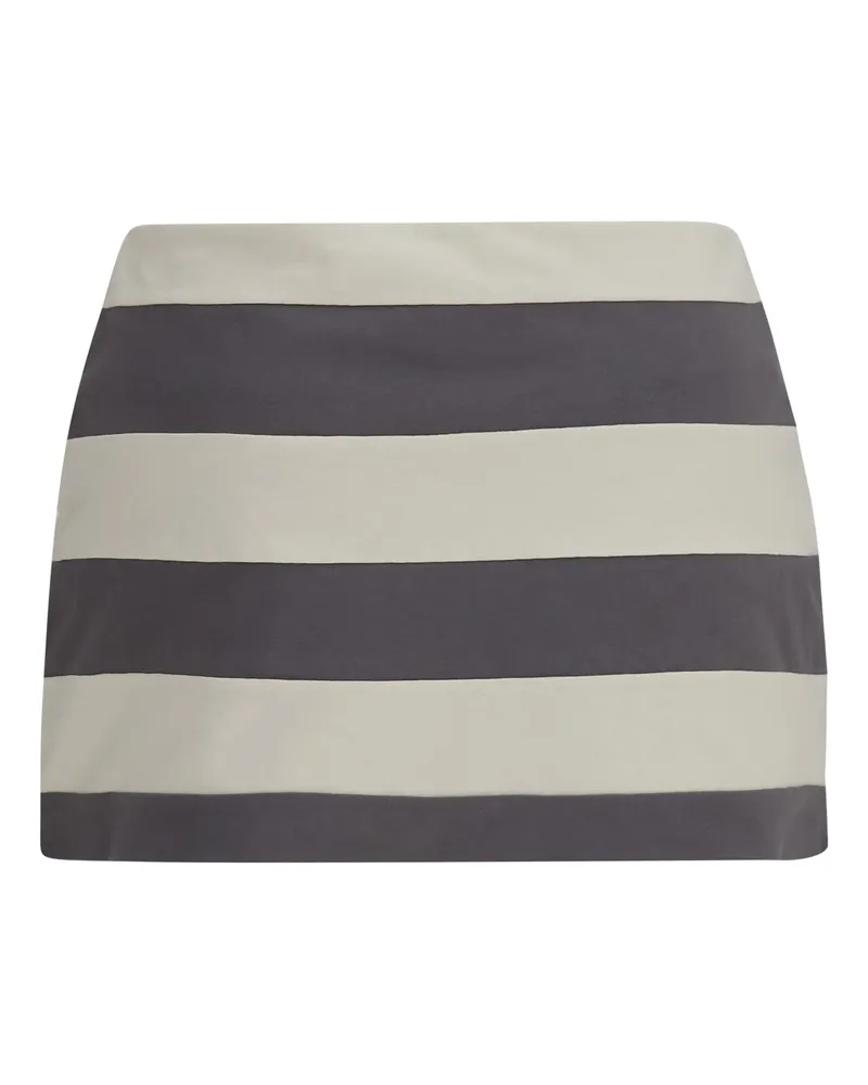 Miu Miu Women's Mini Skirt Striped Cotton Chalk-Iron Chalk/iron Multicolor