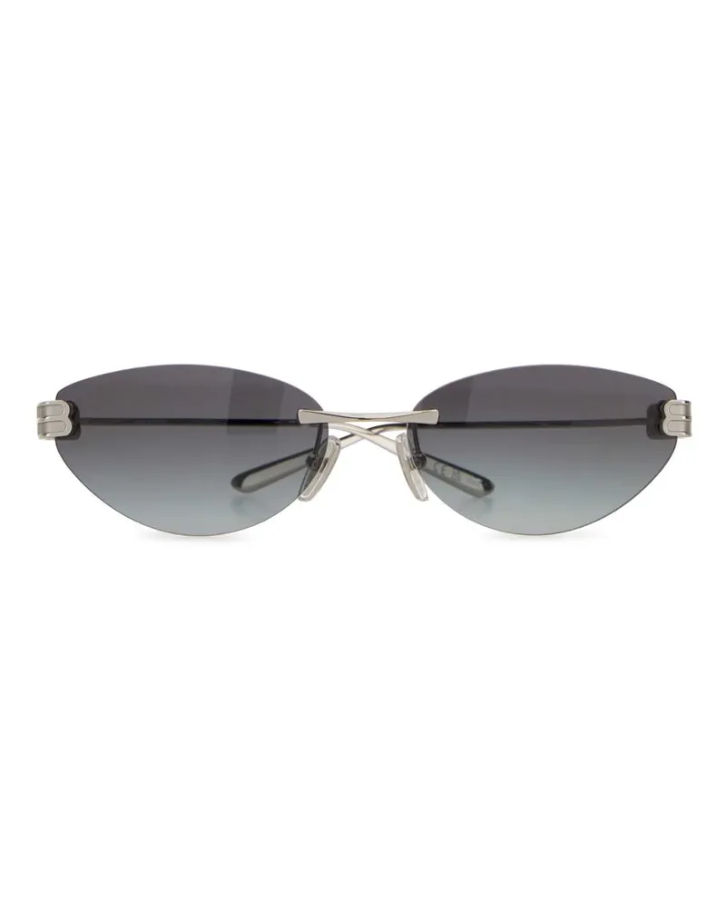 Balenciaga Women's Silver Metal Gossip Sunglasses Silver-Gradient Grey Occhiali Da Sole Silver/gradient Silver