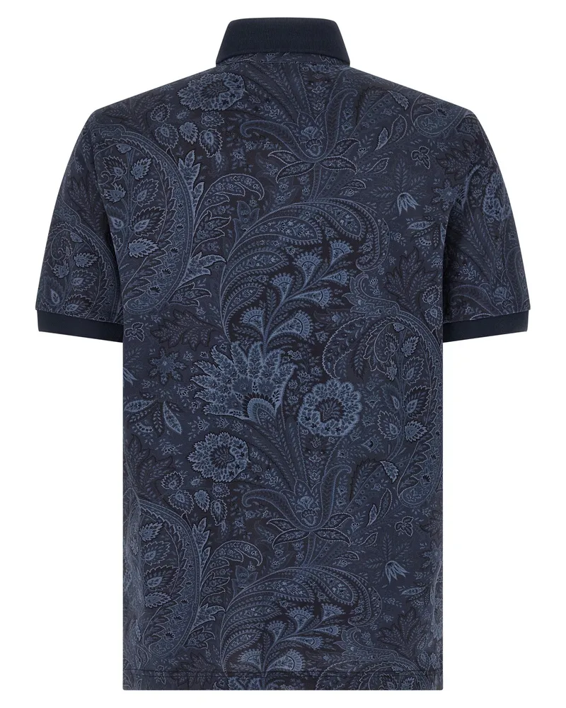 Etro Men's Blue Cotton Polo Shirt Navy