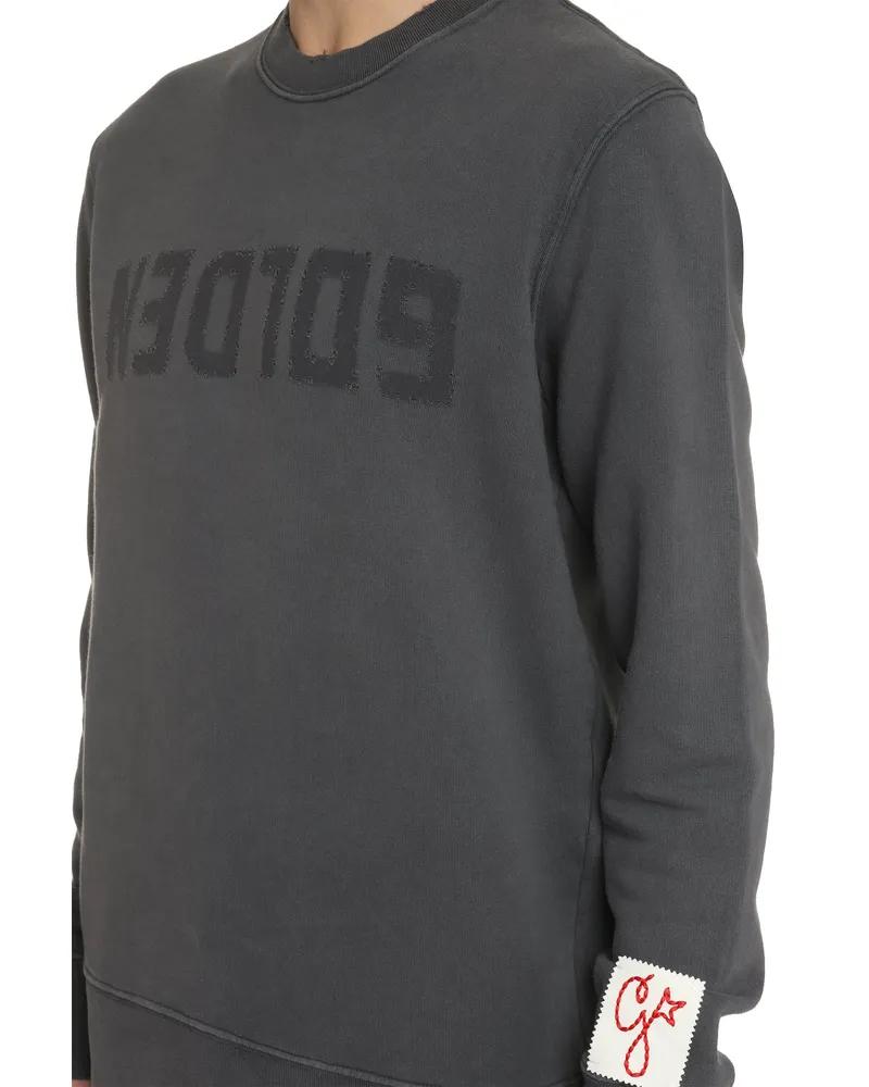 Golden Goose Men's Cotton Crew-Neck Sweatshirt Grey Sweatshirts Sweater Gray