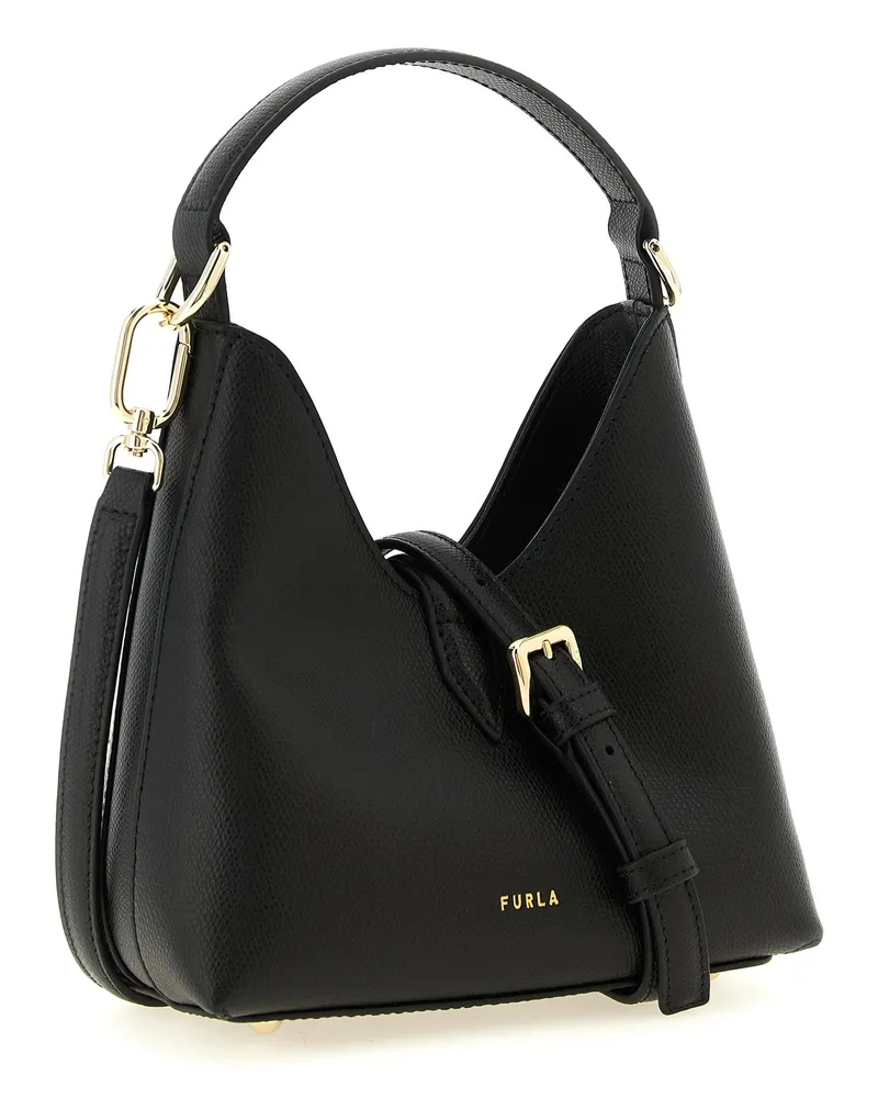 Furla Textured Calf Leather Shoulder Bag — Black Black