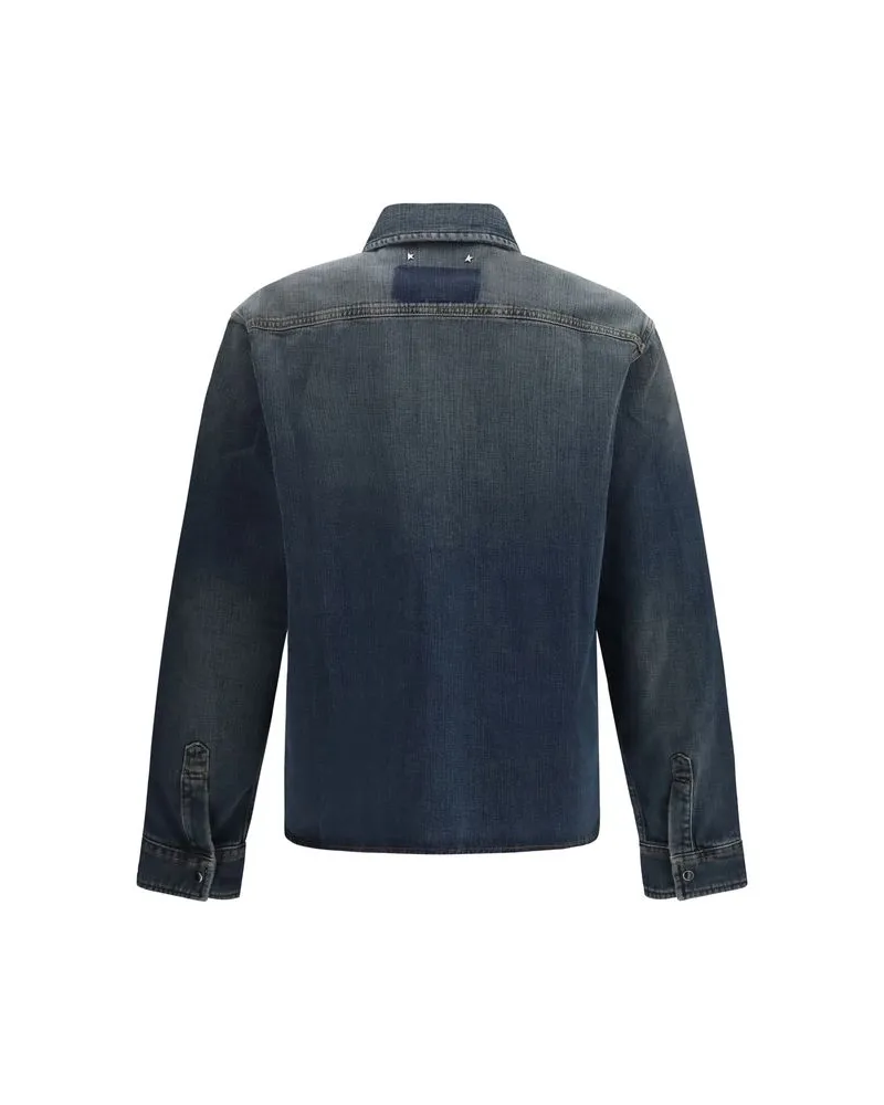 Golden Goose Men's Blue Denim Shirt Blue