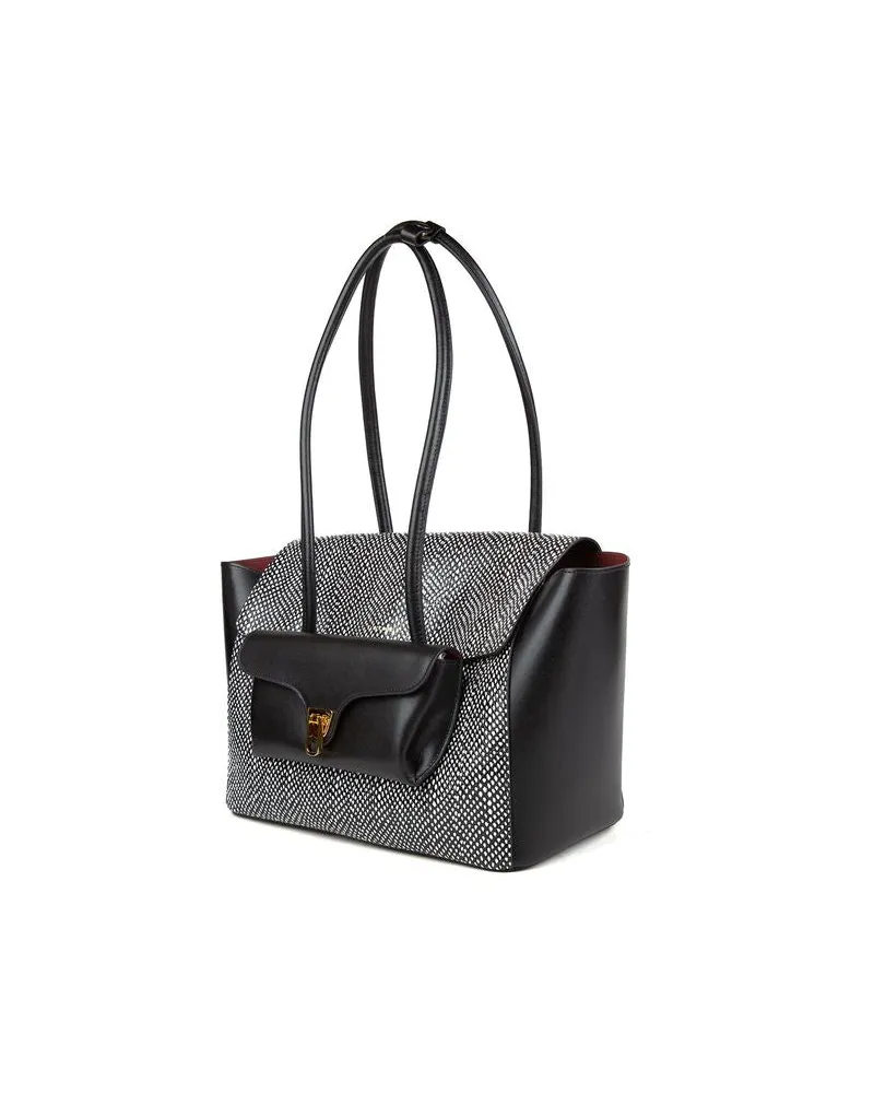 Coccinelle Calf Split Leather Tote Bag — Black Black
