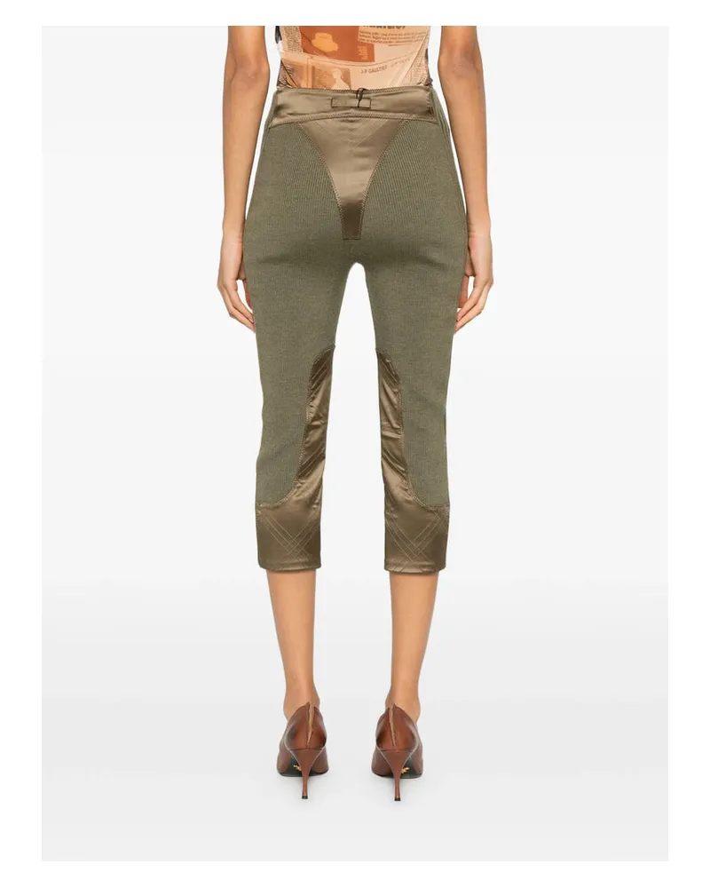 Jean Paul Gaultier Panelled Design Virgin Wool Trousers — Green Green