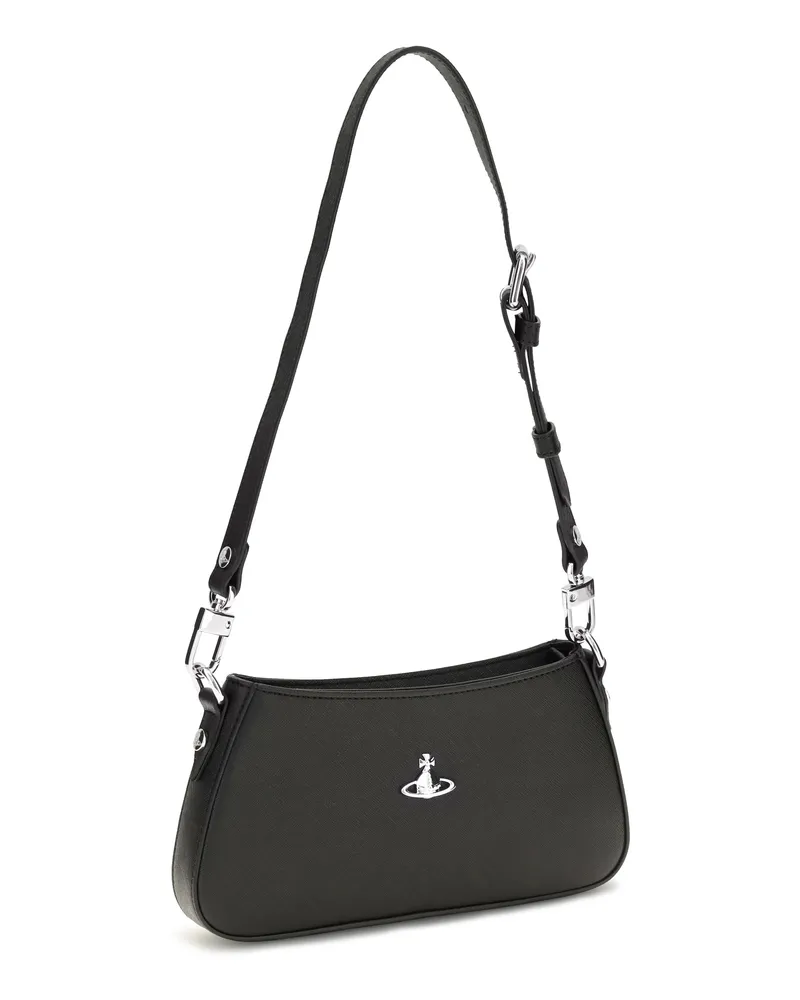 Vivienne Westwood Women's Tasha Phone Shoulder Bag Black Calf Leather Bos Taurus Covers E Cases Black