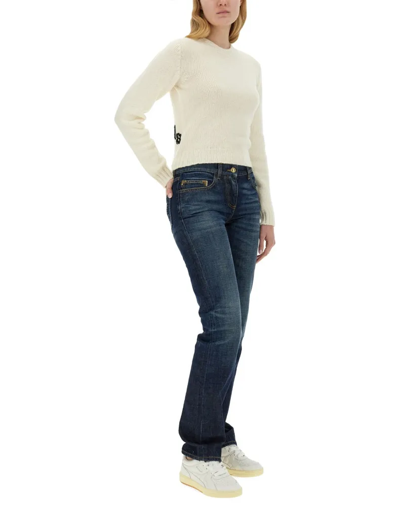 Palm Angels Straight Leg Cotton Jeans — Blue Blue