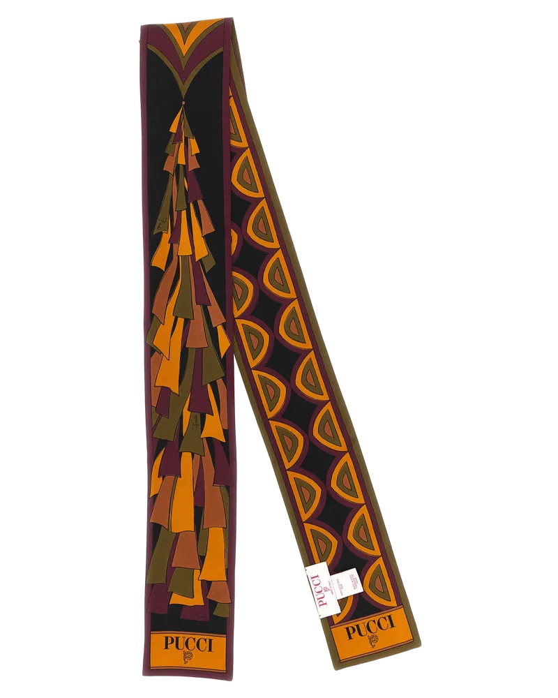 Emilio Pucci Geometric-Printed Silk Scarf — Multicolor Multicolor