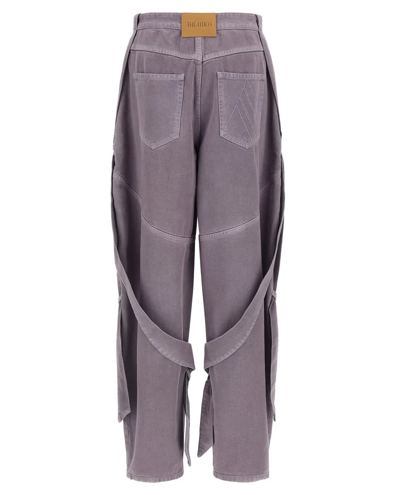 ATTICO Garment-Dyed Cotton Jeans — Mauve Mauve